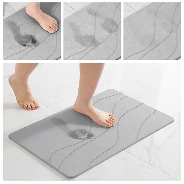 alt="Diatomaceous Earth Stone Bath Mat - Stream Texture8"