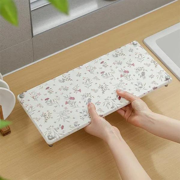 alt="Diatomaceous Earth Stone Sink Absorbent Mat - Floral Texture5"