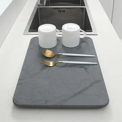alt="Diatomaceous Earth Stone Kitchen Drying Mat - Marble Texture7"