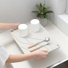 alt="Diatomaceous Earth Stone Kitchen Drying Mat - Stream Texture6"