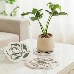 alt="Diatomaceous Earth Stone Planter Mat - Floral Texture3"