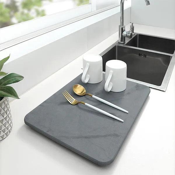 alt="Diatomaceous Earth Stone Kitchen Drying Mat - Marble Texture5"