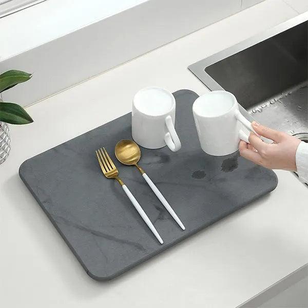 alt="Diatomaceous Earth Stone Kitchen Drying Mat - Marble Texture6"