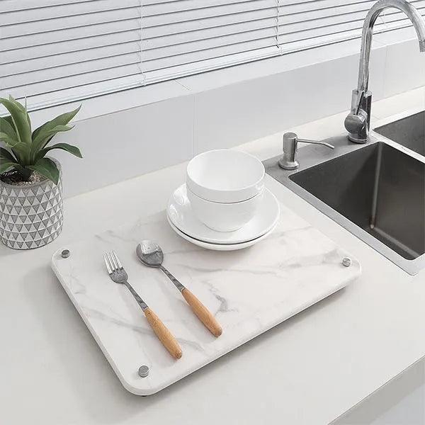 alt="Diatomaceous Earth Stone Kitchen Drying Mat - Marble Texture4"