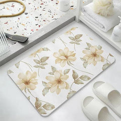 alt="Diatomaceous Earth Stone Bath Mat - Floral Texture1"