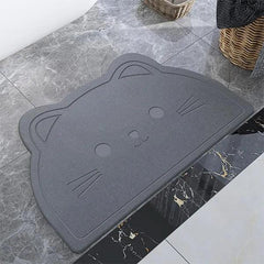 alt="Diatomaceous Earth Stone Bath Mat - Cat Shape1"