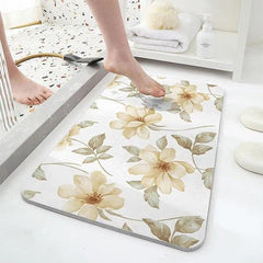 alt="Diatomaceous Earth Stone Bath Mat - Floral Texture2"