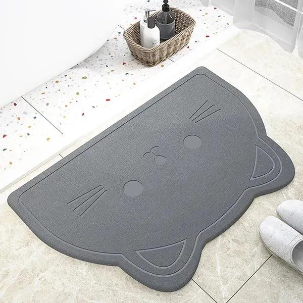 alt="Diatomaceous Earth Stone Bath Mat - Cat Shape3"