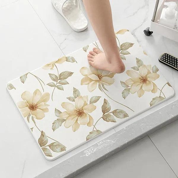 alt="Diatomaceous Earth Stone Bath Mat - Floral Texture4"