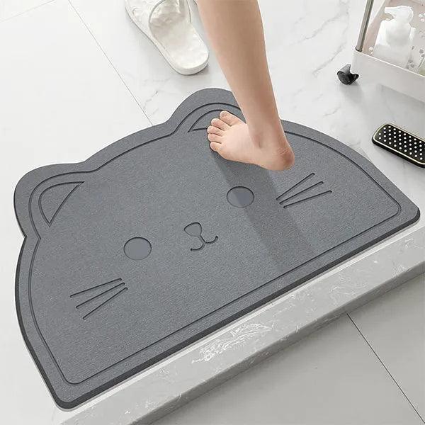 alt="Diatomaceous Earth Stone Bath Mat - Cat Shape5"