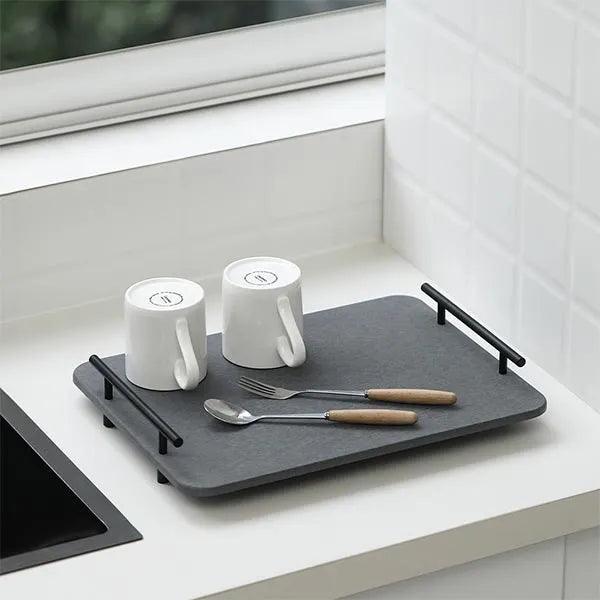 alt="Diatomaceous Earth Stone Kitchen Drying Mat Tray4"