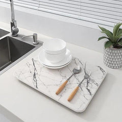 alt="Diatomaceous Earth Stone Kitchen Drying Mat - Marble Texture22"