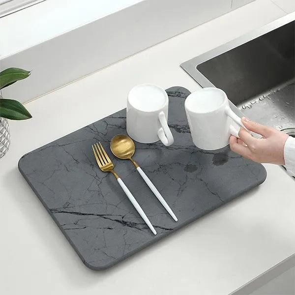 alt="Diatomaceous Earth Stone Kitchen Drying Mat - Marble Texture23"