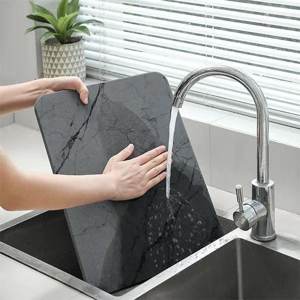 alt="Diatomaceous Earth Stone Kitchen Drying Mat - Marble Texture24"